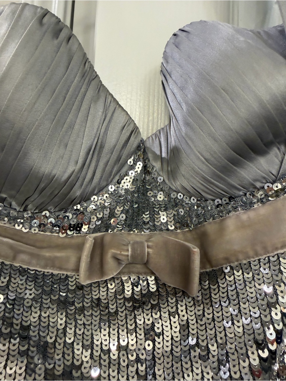 Marciano Silver Sequin Halter Dress - Picture 4 of 6